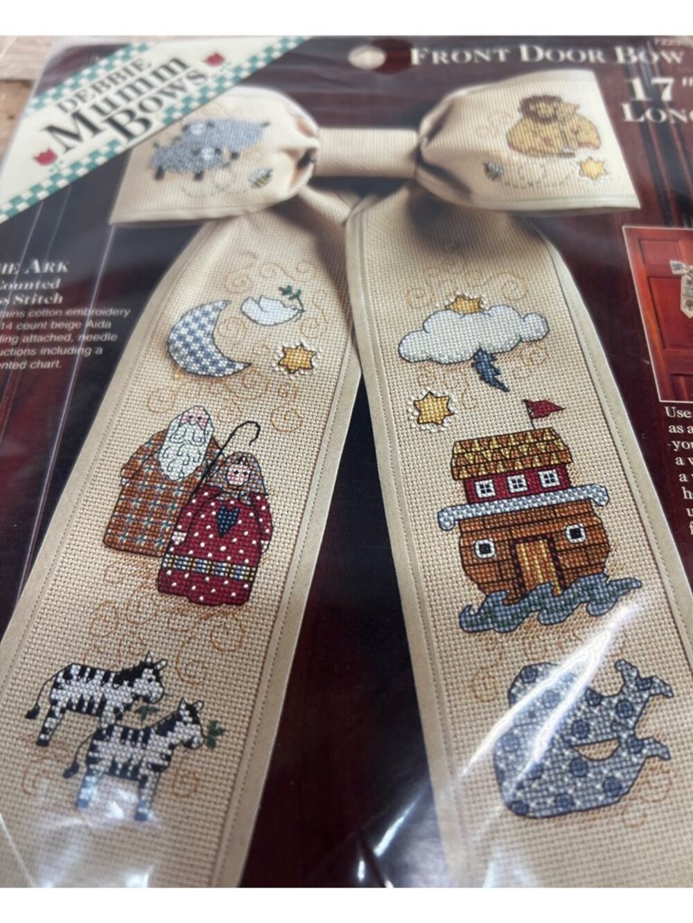 Debbie Mumm Front Door Bow Kit The Ark Counted Cross Stitch 17" Long
